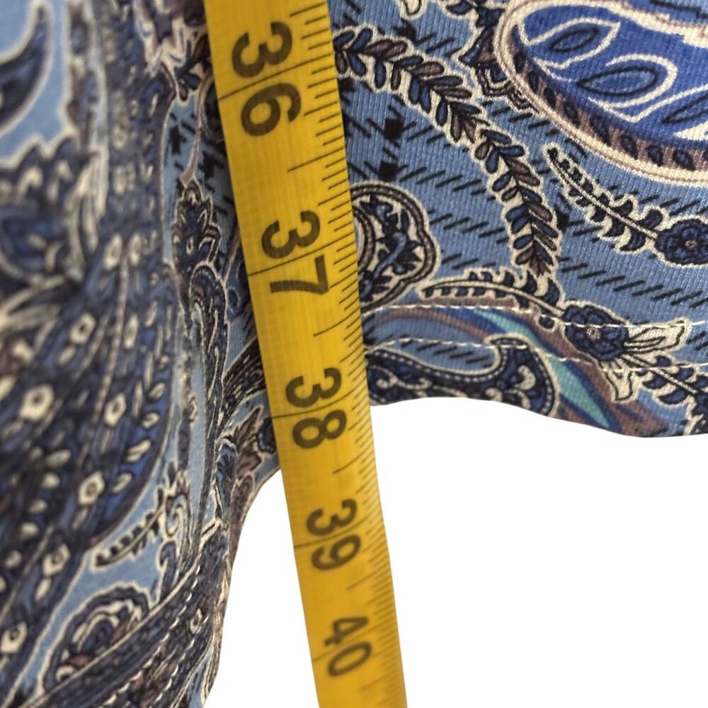 Dusdimon Womens 3XL Paisley Blue Swing Dress Short Sleeve Scoop Neck - Picture 7 of 7